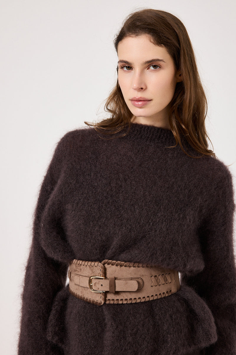 Maglione kid mohair moro FEDERICA BI