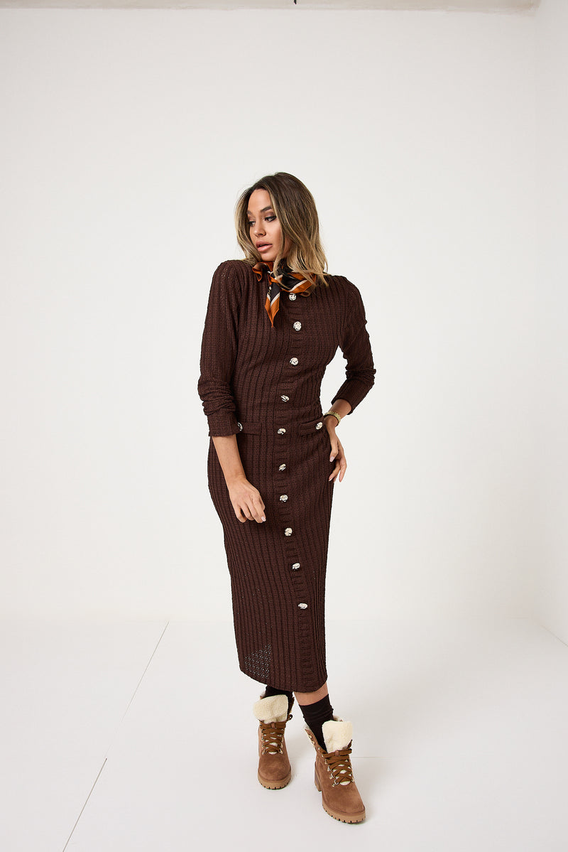 Abito midi bottoni oro FEDERICA BI ( vari colori )