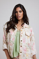 Giacca in denim floreale ALLY BY FEDERICA BI