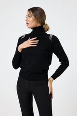 Maglia collo altro cristalli FEDERICA BI ( più colori )