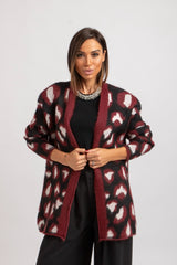 Cardigan animalier bordeaux FEDERICA BI