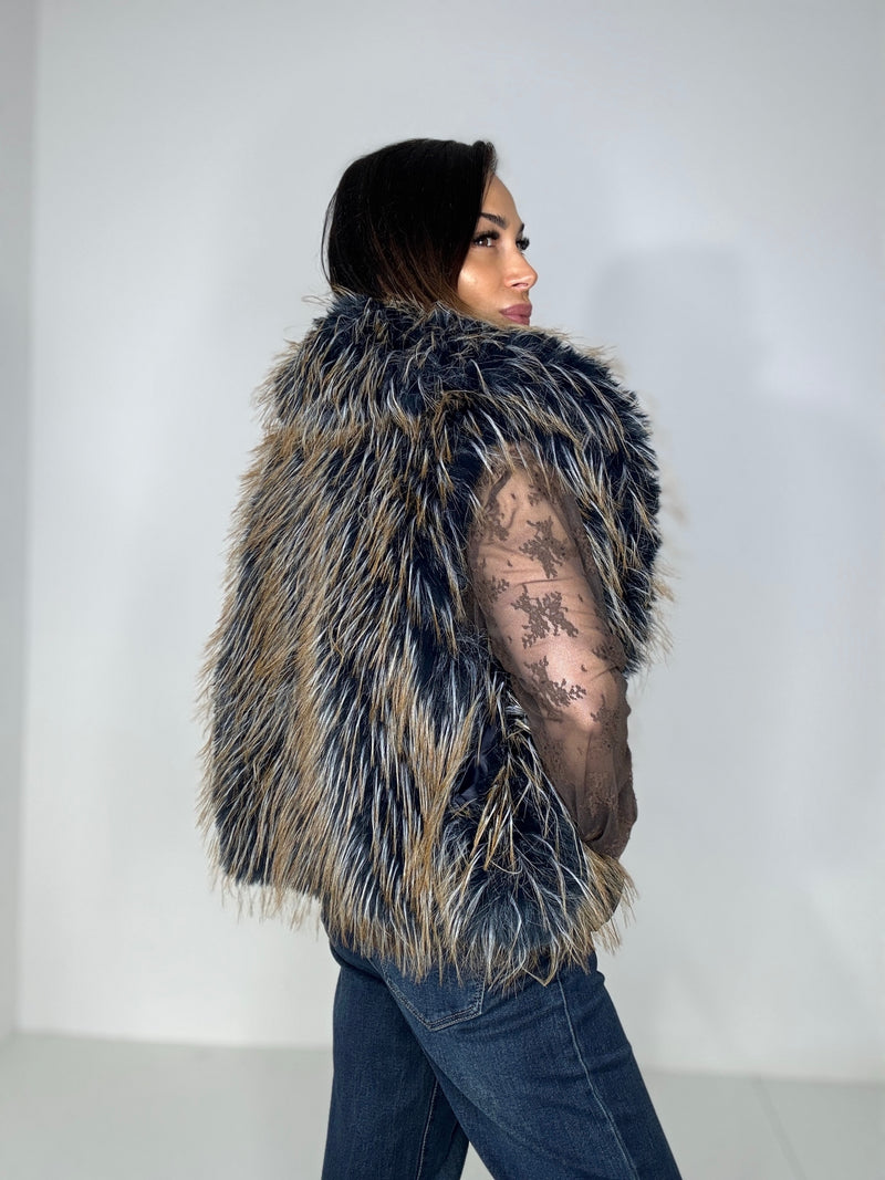 Gilet ECO blu ottanio FEDERICA BI