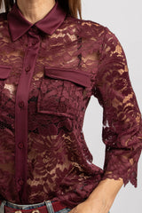 Camicia in pizzo FEDERICA BI bordeaux