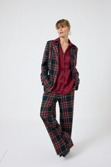 Pantalone tartan nero FEDERICA BI