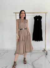 Abito in cotone (beige e e nero) FEDERICA BI