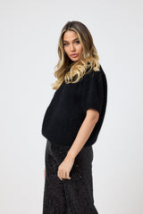 Pantalone nero in paillettes FEDERICA BI