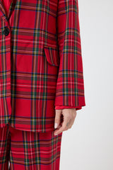 Blazer tartan rosso FEDERICA BI