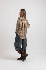Camicia tartan cristallini e spilla FEDERICA BI