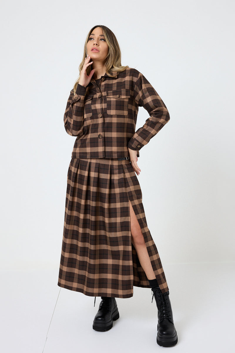 Giacca tartan marrone FEDERICA BI