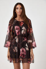 Abito in chiffon fantasia moro FEDERICA BI