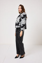 Camicia nera ricamata FEDERICA BI