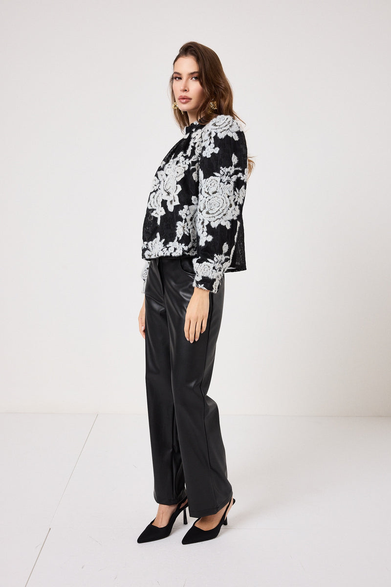 Camicia nera ricamata FEDERICA BI