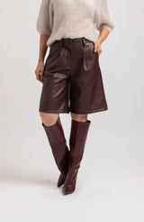 Bermuda in ecopelle bordeaux FEDERICA BI