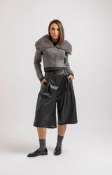 Cardigan grigio ecofur ricciolino FEDERICA BI