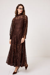 Abito in pizzo cioccolato FEDERICA BI