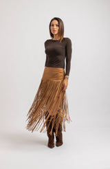 Gonna in suede frange FEDERICA BI