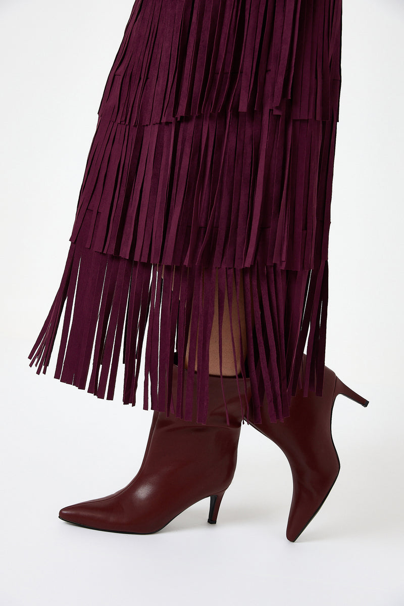Gonna bordeaux in ecosuede FEDERICA BI