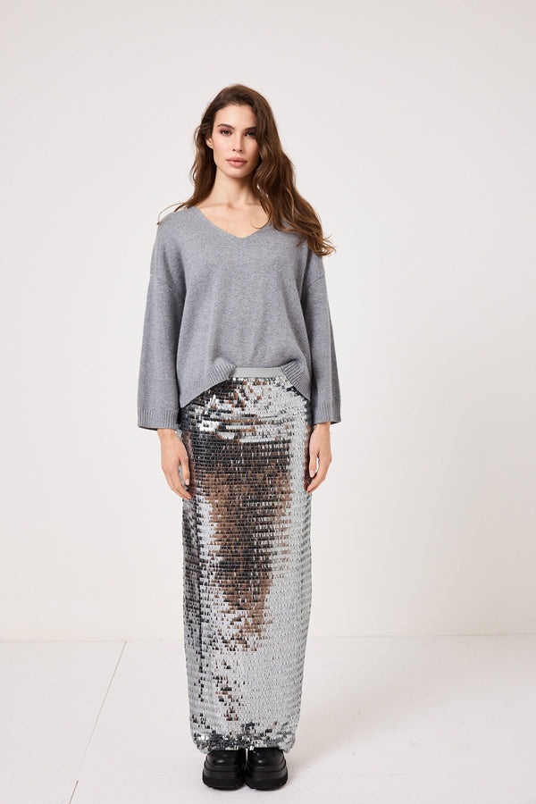 Gonna lunga in paillettes FEDERICA BI ( due colori )