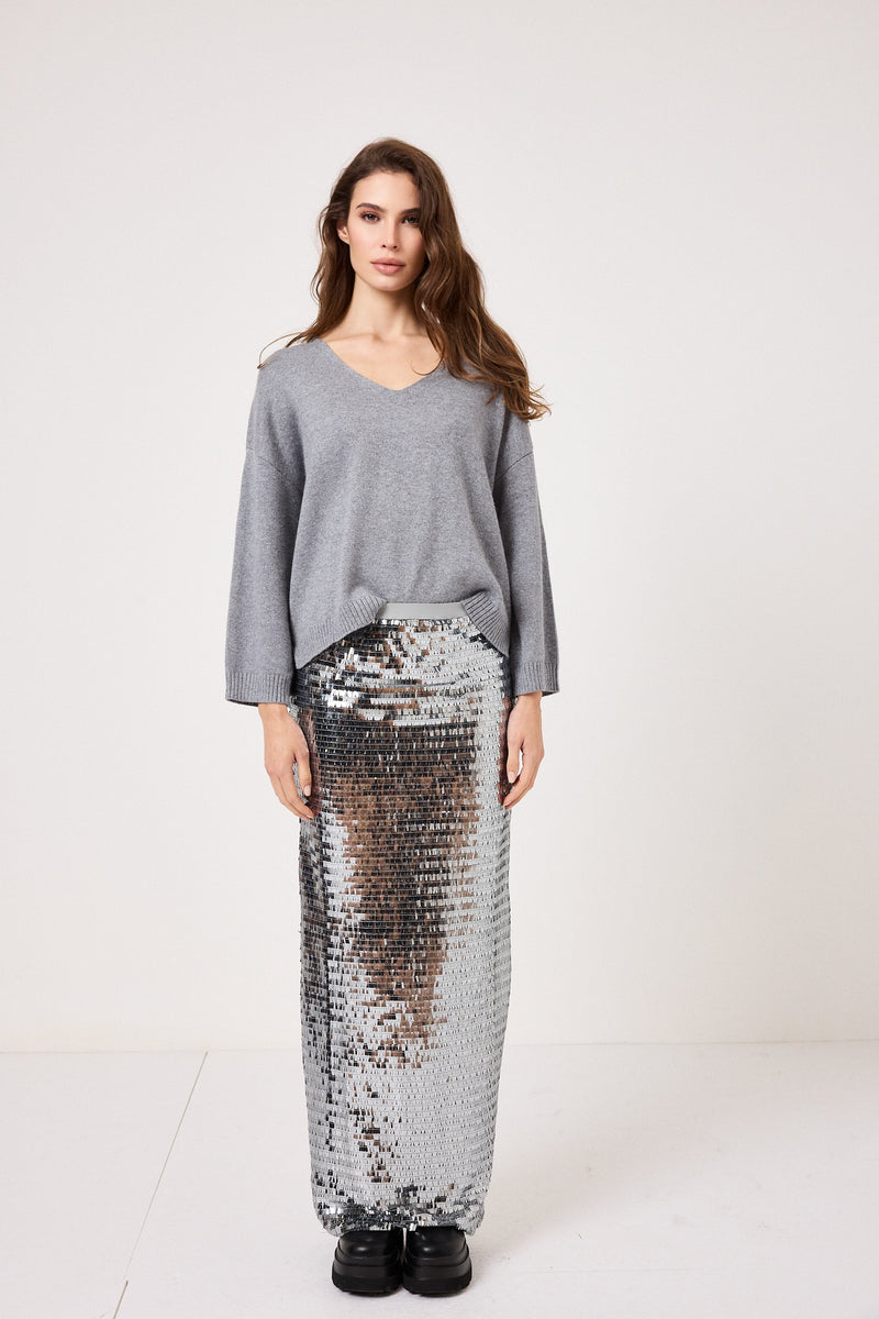 Gonna In Twill Stampato, Nero | Marina Rinaldi - Foto 7