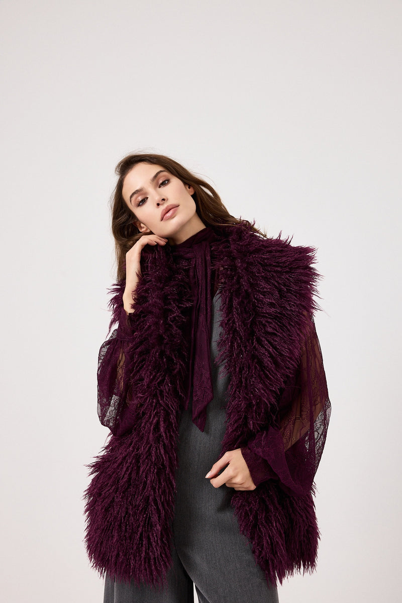 Gilet ricciolino bordeaux FEDERICA BI