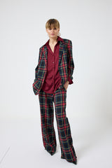 Pantalone tartan nero FEDERICA BI