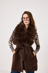 Gilet in ciniglia ed ecopelliccia FEDERICA BI