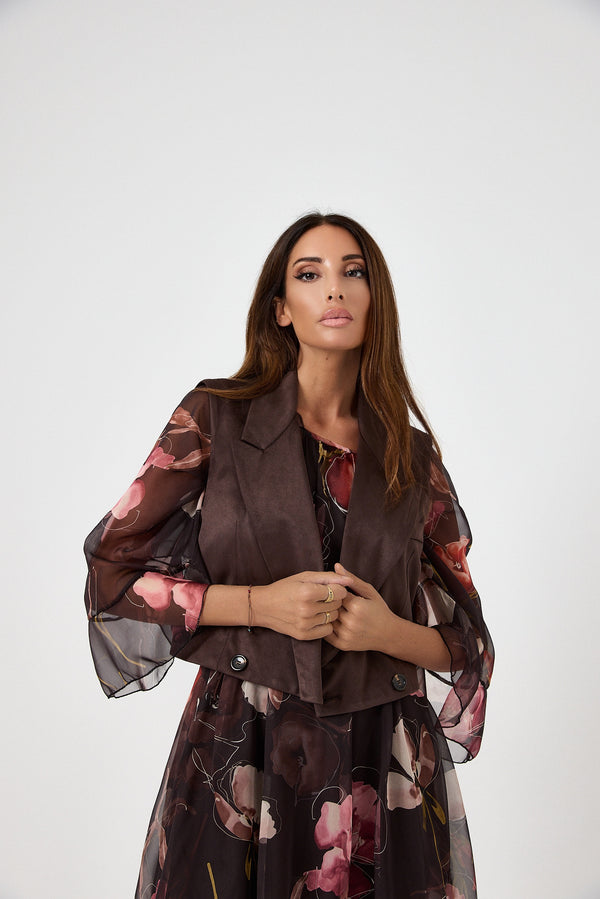 Gilet moro in eco camoscio FEDERICA BI