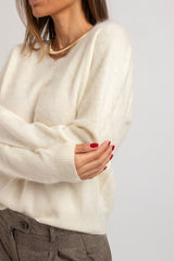 Maglia bianco latte lana e cachemire FEDERICA BI