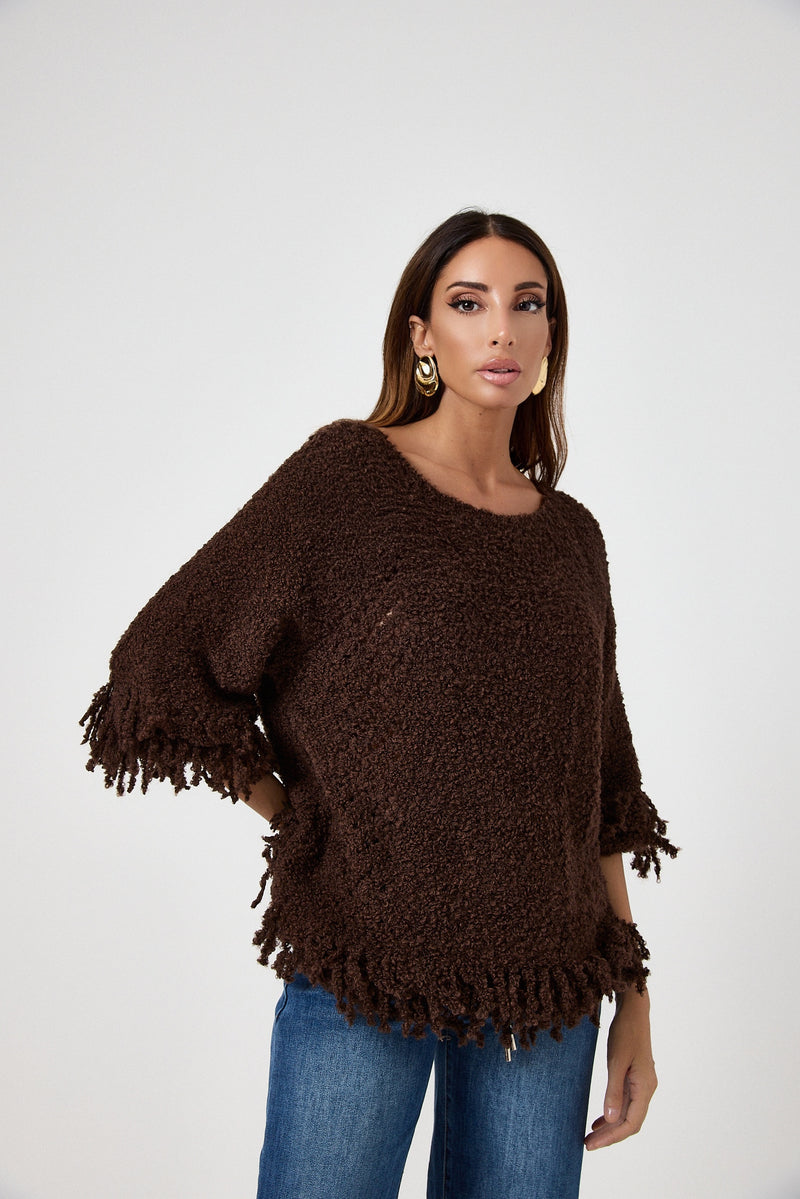 Maglione frange FEDERICA BI ( vari colori )