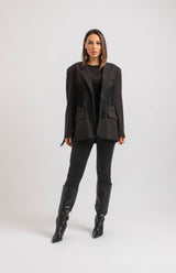 Blazer nero frange FEDERICA BI