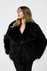 Ecopelliccia nera FEDERICA BI