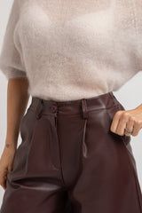 Bermuda in ecopelle bordeaux FEDERICA BI
