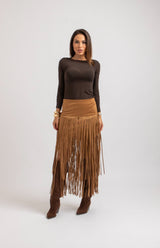 Gonna in suede frange FEDERICA BI