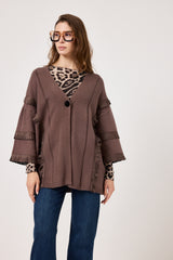 Cardigan frange in ecosuede FEDERICA BI