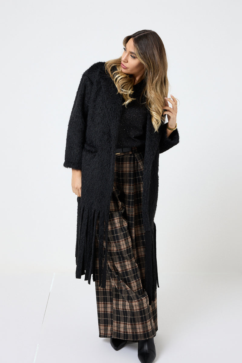 Cappotto lungo con frange FEDERICA BI ( due colori )