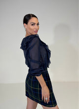 Camicia blu volant FEDERICA BI