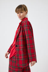 Blazer tartan rosso FEDERICA BI