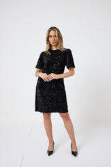 Abito in velluto e paillettes FEDERICA BI ( due colori )