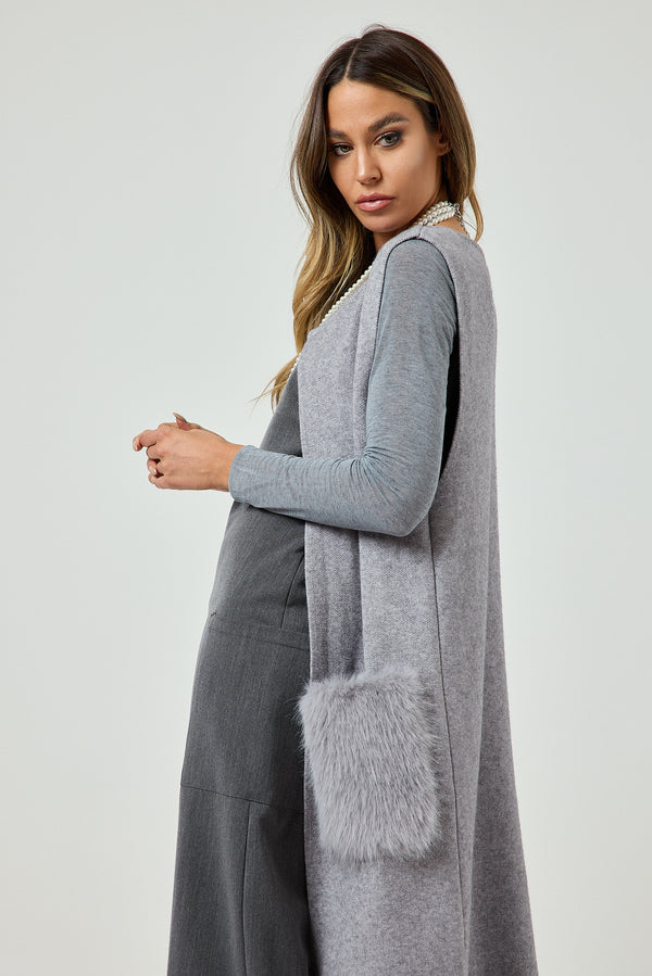 Gilet grigio perla FEDERICA BI