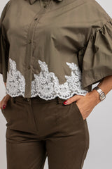 Camicia in cotone e pizzo FEDERICA BI