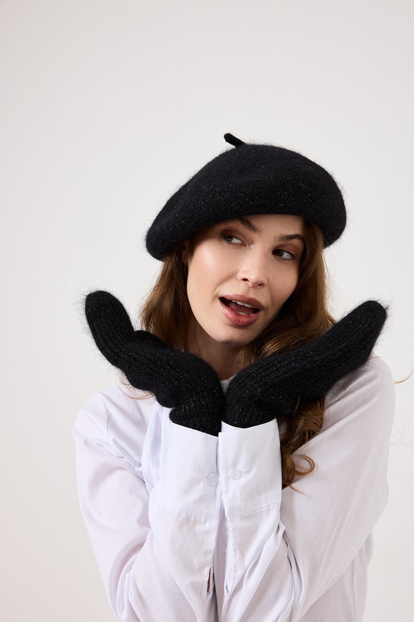 Guanti neri lurex FEDERICA BI