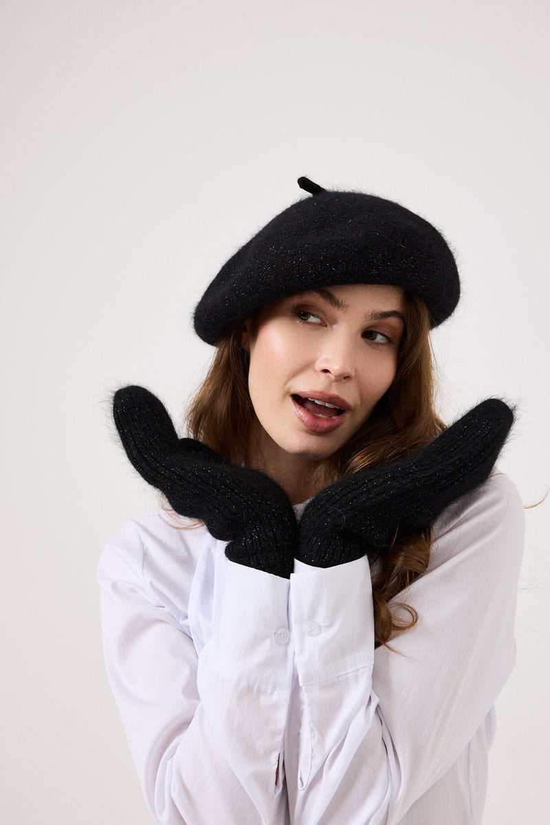 Guanti neri lurex FEDERICA BI