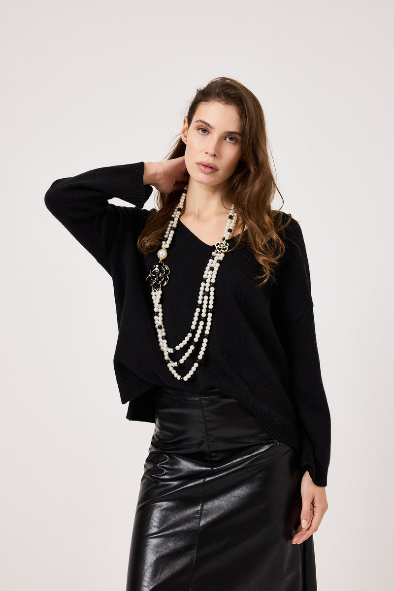 Maglia scollo V FEDERICA BI ( vari colori )