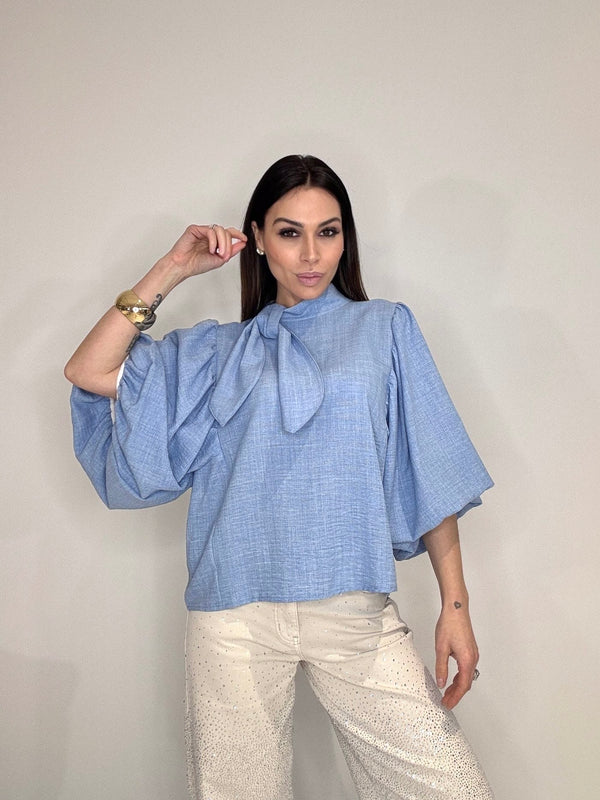 Camicia ADA fiocco a petalo FEDERICA BI