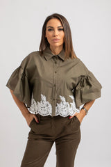 Camicia in cotone e pizzo FEDERICA BI