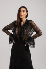 Camicia nera in pizzo FEDERICA BI