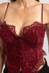 Corsetto in velluto e pizzo FEDERICA BI (due colori)