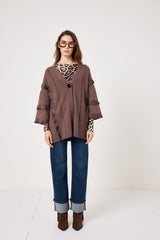 Cardigan frange in ecosuede FEDERICA BI