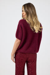 Pantalone in paillettes bordeaux FEDERICA BI