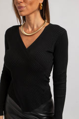 Maglia nera incrocio FEDERICA BI